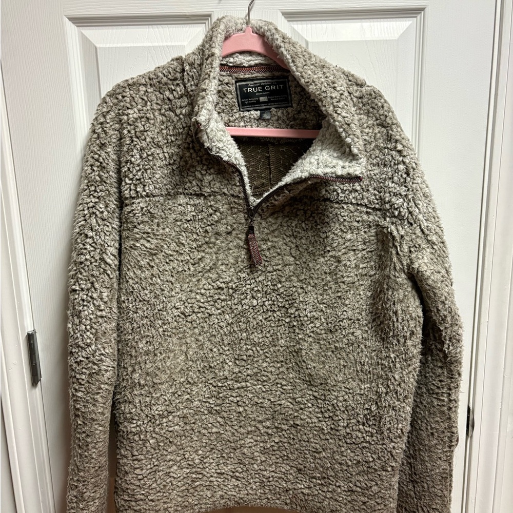 True Grit Men's Tan Zip-Up Sweater